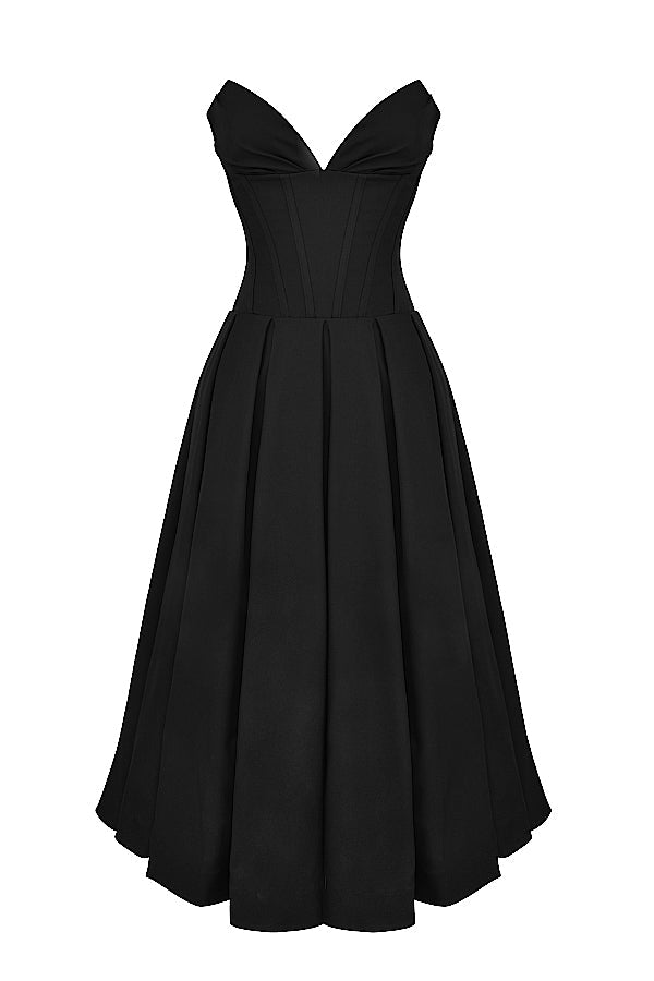 Katherine Black Off-Shoulder Corset Dress