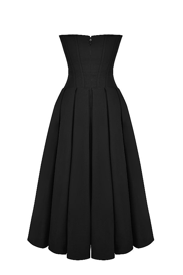 Katherine Black Off-Shoulder Corset Dress